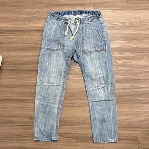 OneTeaspoon Women’s Drawstring Boyfriend Baggy Distressed Jeans